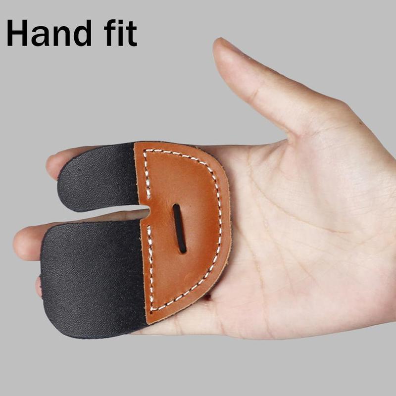 Product Introduction of Double-deck Leather Archery Finger Guard Protection Glove Tab Protector Shooting Pad Bow E0L0 33