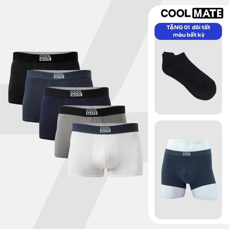Combo 5 Quần lót nam Trunk Bamboo co giãn, thấm hút, kháng khuẩn - Boxer, quần sịp nam chất mát, quần sịp đùi nam, boxer - Coolmate