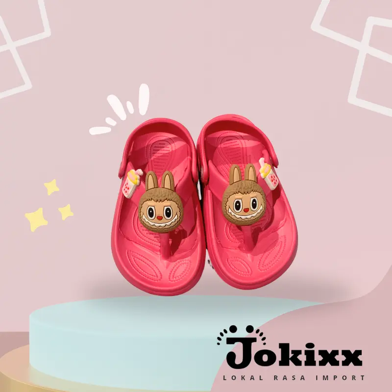 (8001M-3) Sandal Jepit Let Jokixx Eva Anak Cewek Karakter Lab*b* Boba Super Kece / Ukuran 18-23 1