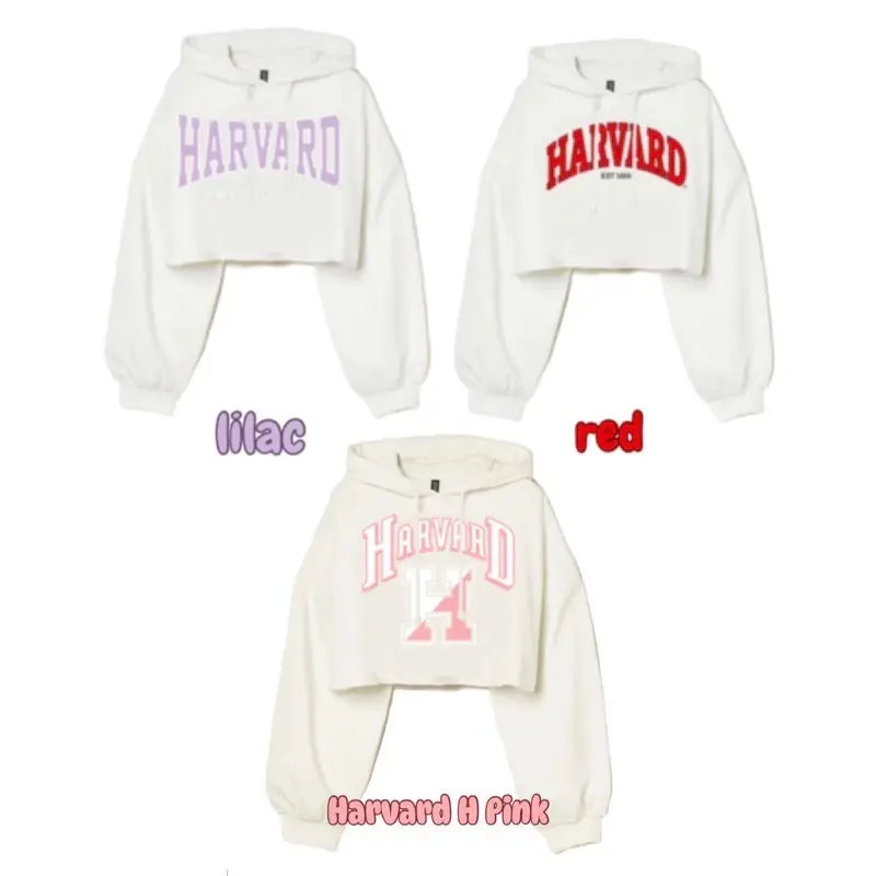 HOODIE CROP HARV4RD BROKEN WHITE HOODIE CROP WANITA