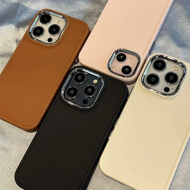 Ốp Điện Thoại silicon với các nút kim loại, Tương thích với IPhone 14 13 12 11 Pro Max XS X XR 8 + 7 Plus, vỏ mềm, vỏ chống sốc, bộ bảo vệ tế bào 1
