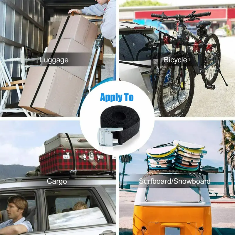 Thắt Lưng Buộc Hàng Hóa, Thắt Lưng Sức Mạnh Có Khóa Sắt, Chiều Rộng 25Mm, Thắt Lưng Buộc Xe Tải, Bộ Điều Chỉnh Độ Dài 2M 5