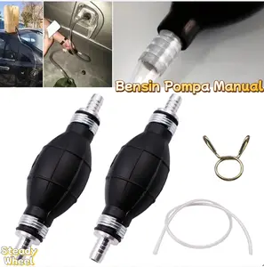 Bensin Pompa Manual Kit 12mm Pompa Minyak Bensin Darurat Mobil Portable Bahan Logam Karet Tahan Bensin Solar Pemasangan Lebih Aman