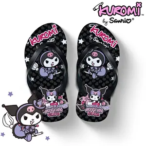Kuromi Sandal Jepit Anak Perempuan Cute Kuromi Sandal Bahan Spon Digital Printing Size 21-35 Nyaman Fashion