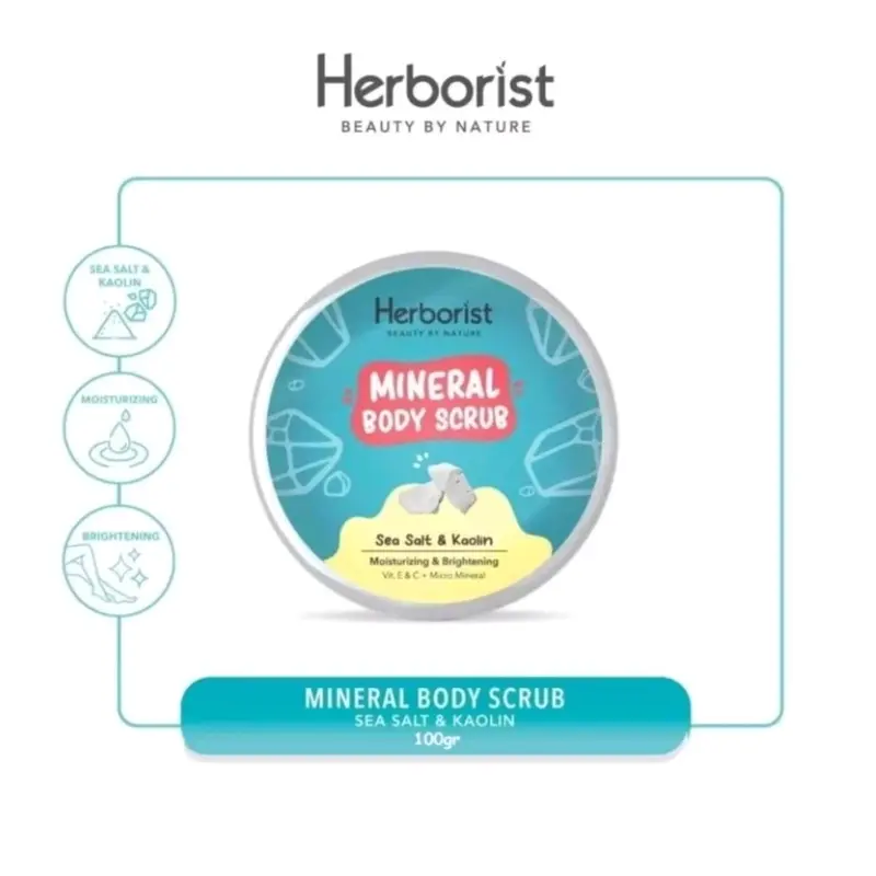 Herborist Mineral Body Scrub Lulur - Menutrisi Kulit Hingga Lapisan Terdalam - Mencerahkan, Kusam, Wajah, Facial 1