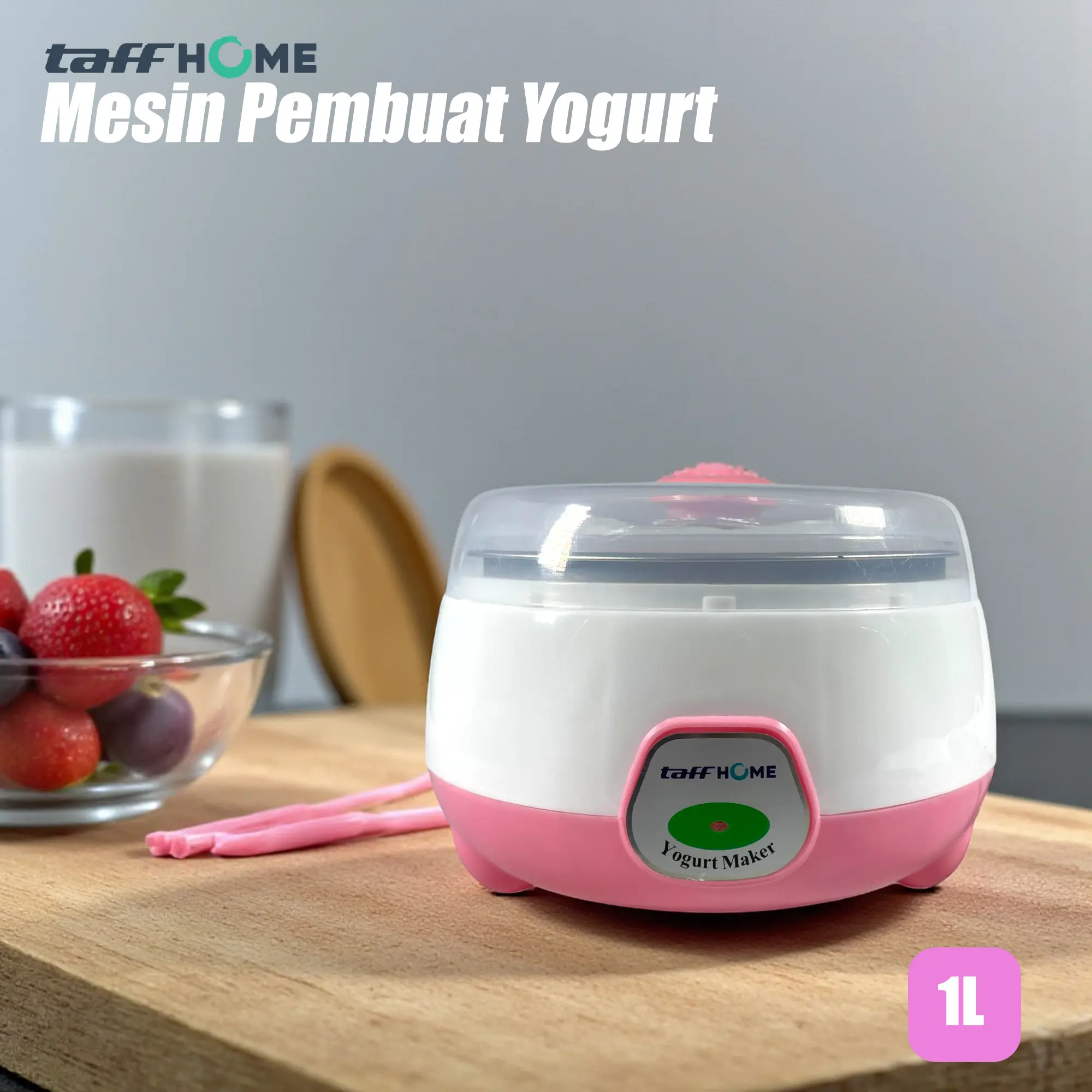 TaffHOME Mesin Pembuat Yogurt Portable Tahan Karat Maker Electric Portable 15W 1L PA-12D