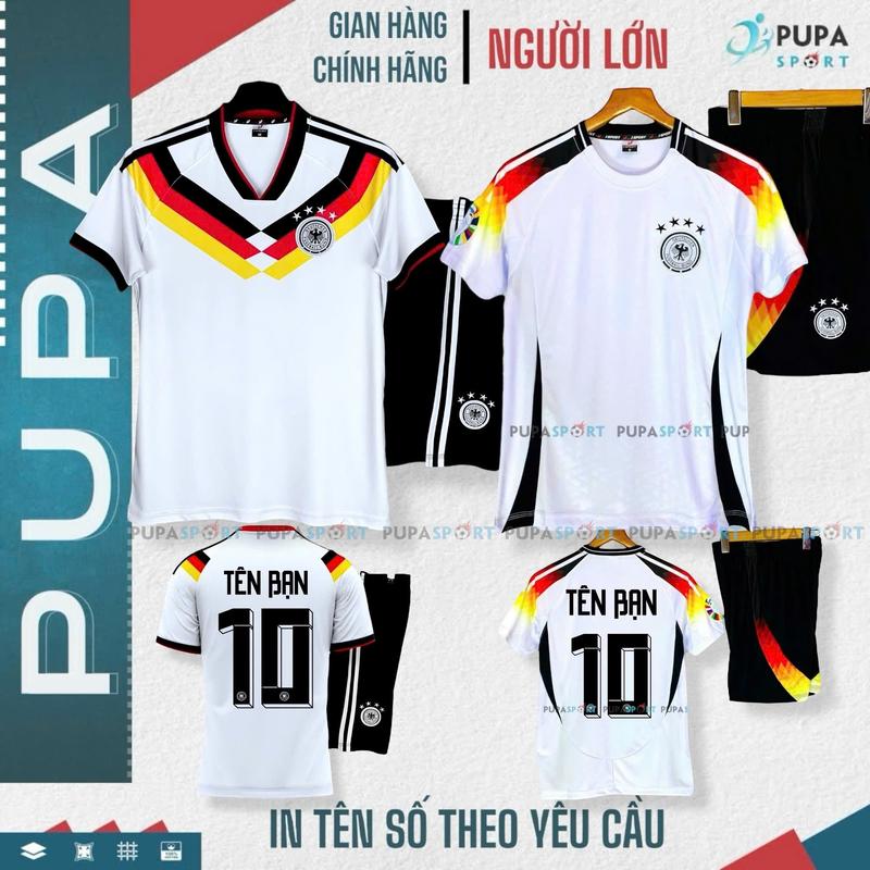 Bộ Đồ Đá Banh Jp, Đức Trắng, Thun Lạnh Cao Cấp Mk Cho Nam Nữ , Có In Tên Unisex Top Sport Quần Kids Quần Kids quanao  bong da Tập Thể Dục Áo Thun áo  đức