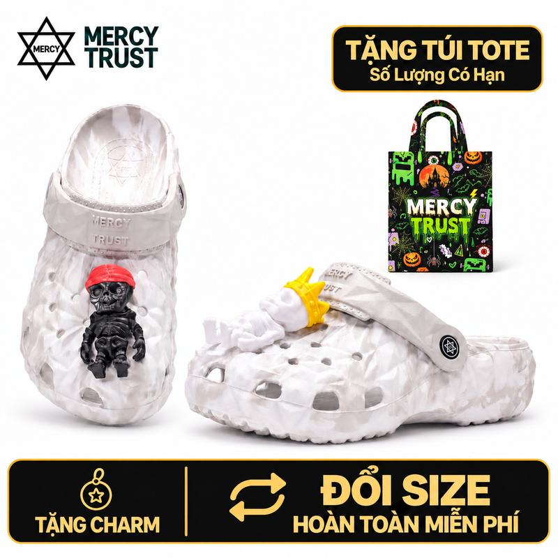 [Tặng Túi Halloween, CHARM 3D Bộ Xương] Dép Sục Nam Nữ MERCY TRUST  –  Nhìn Hơi Ghê Mà Đi Bao Mê,  Êm Nhẹ, chống trơn trượt