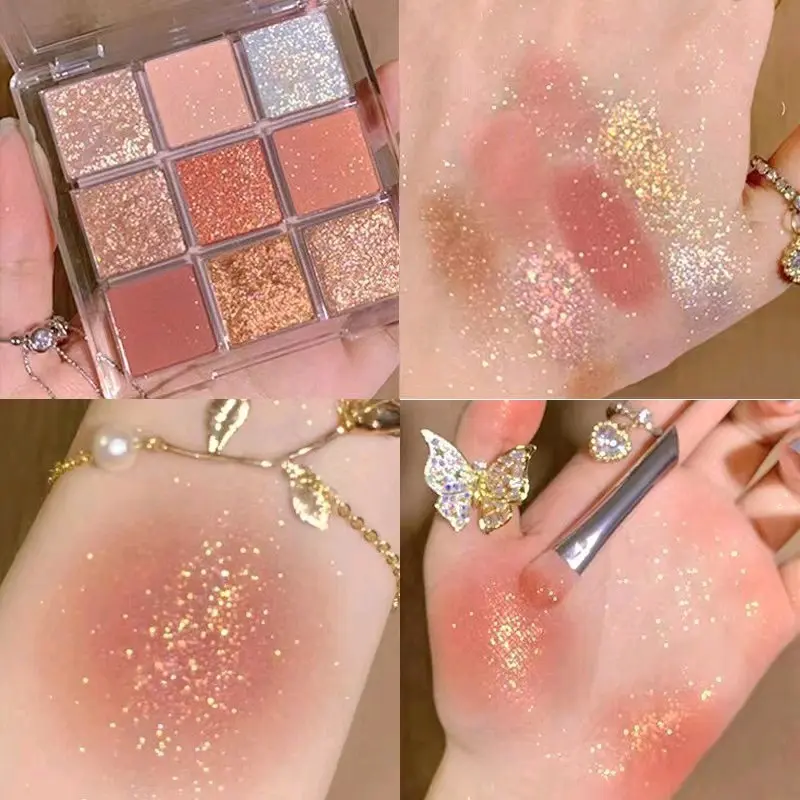 eyeshadow palette 9 warna Glitter korean look Waterproof lokal 0