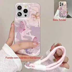 Funda con Cordón de Mariposa 3D para Honor X9C 400 200 Lite X6C 200 Smart X5B X5 X6A X6B X5C Plus X7C X8B X7B X8C X7D X9D Magic 7 8 Lite Funda para Teléfono de Niña Caricatura Flash