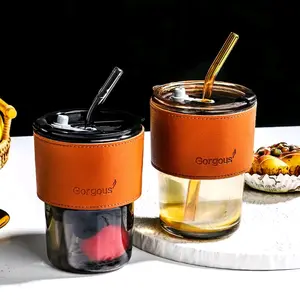 B ( B117 ) GELAS MINUM KACA SIMPLE ELEGAN / CANGKIR TEH MILK GLASS FREE SEDOTAN