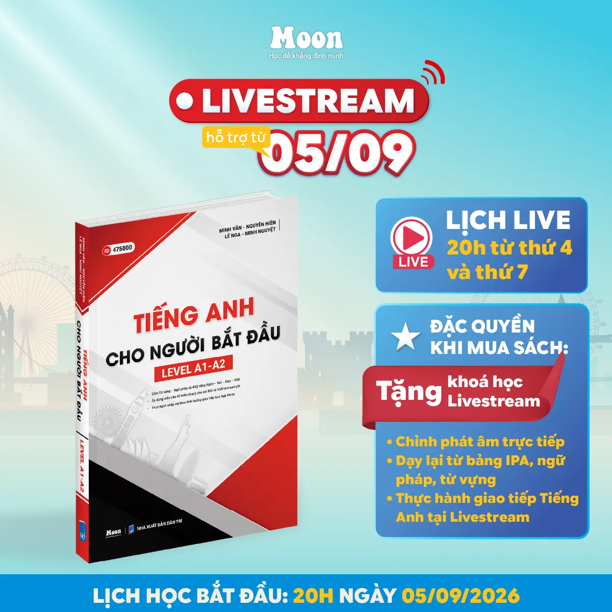 Sách Tiếng anh cho người mới bắt đầu Moonbook
