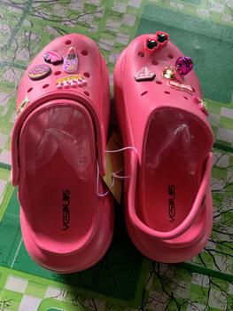 Product Review of [YESPLUS] 8102-1 Sendal Baim Fuji EVA Rubber Dengan Jibbitz 3D Anti Slip Import Fashion Hitam Pink from S**h 2