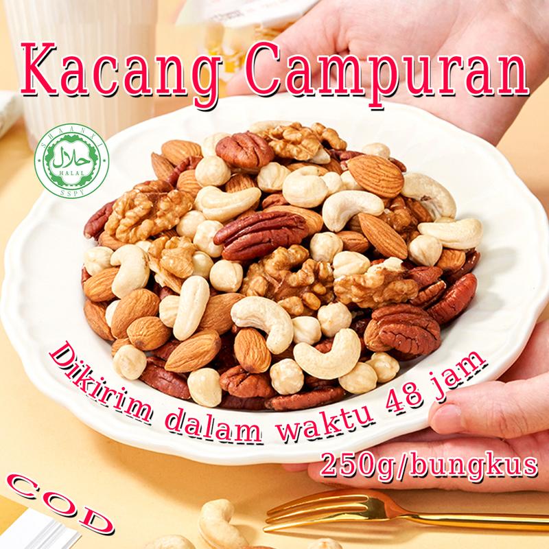 Product Introduction of 【Spesial Akhir Bulan】 [Halal] 250g Kacang Campuran Almond Kacang Mete Biji Labu Biji Labu Kering Kismis Kismis Hitam Kenari 【Produk Panas】 Food Snacks Cemilan Diet Jajanan 22