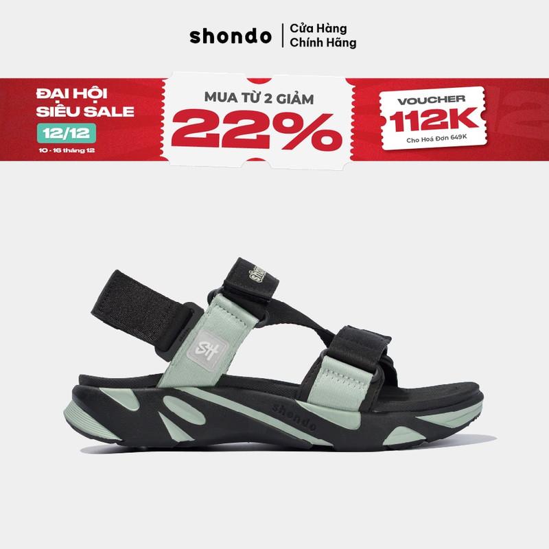 Giày sandals Shondo F8 Ver.2 đen rêu F8M1124