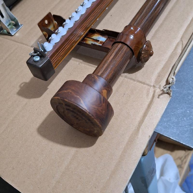 Fulset tiang gorden dan vitrase elit motif serat kayu ukuran bisa di costem 1
