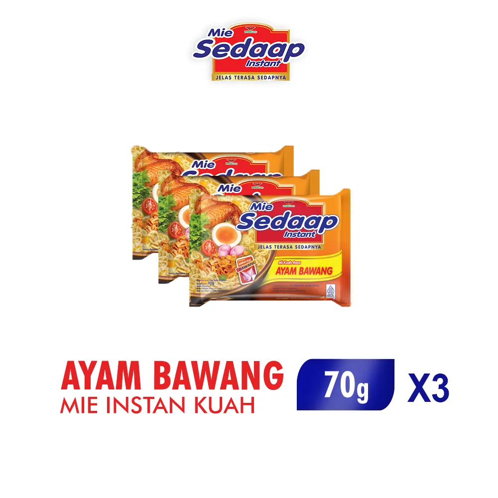 Sedaap Mie Instan Ayam Bawang Bag 70g x3