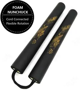 Nunchaku Klasik Latihan Bahan Busa Dengan Tali Spons Hitam Merah Biru Terlaris