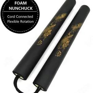 Nunchaku Klasik Latihan Bahan Busa Dengan Tali Spons Hitam Merah Biru Terlaris