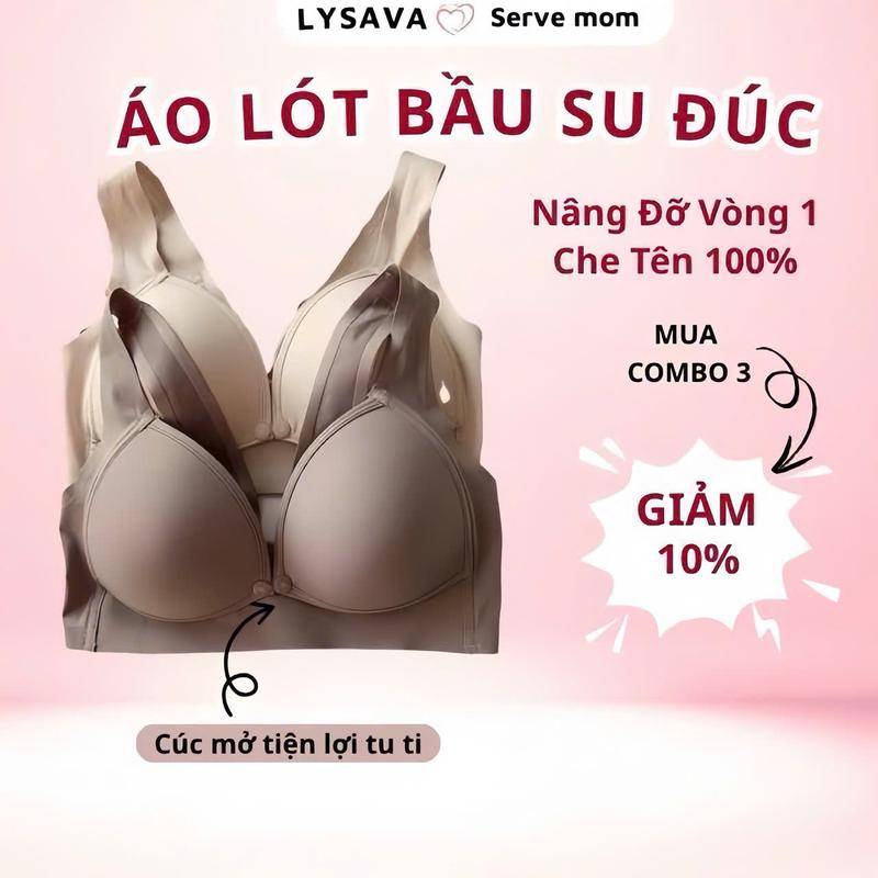Áo Ngực Mẹ Bầu Mẫu Mới Cho Con Bú Lysava Áo Ngực Chất Liệu Su Đúc Mềm Mát Chống Chảy Xệ Không Gọng Bigsize AL1