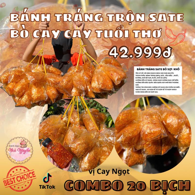 Bánh tráng trộn sate bò cay - B8
