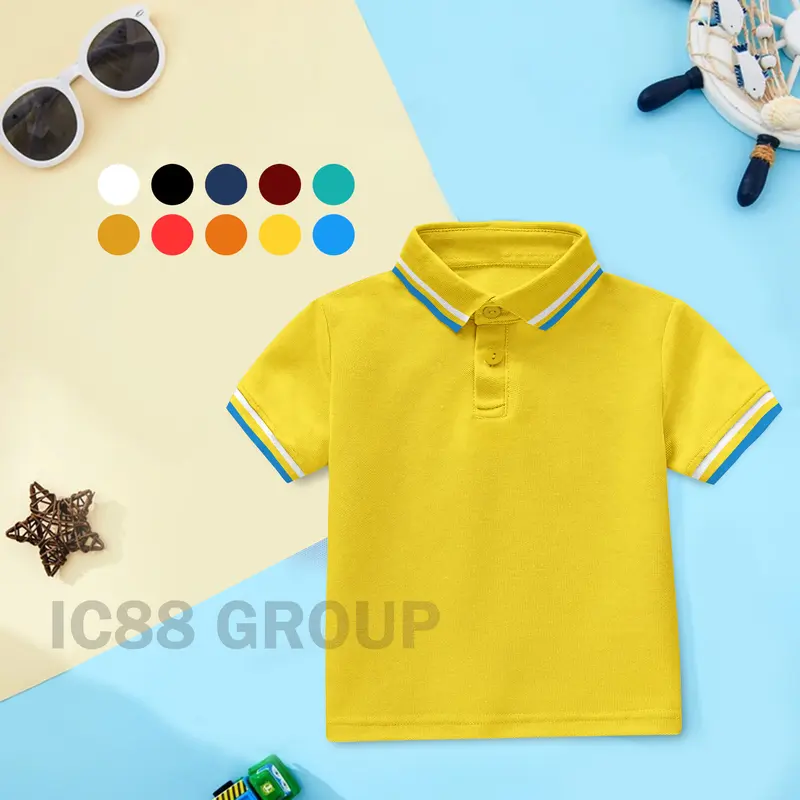 Baju Kaos Polo Anak Laki-Laki dan Perempuan Unisex Usia 2 - 10 Tahun 2
