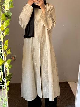 Product Review of MISTYVORI | Aziza Tunik Bordir Model Panjang Kancing Simple Muslim Wanita Atasan Dress Katun Variasi from A**✿ 2