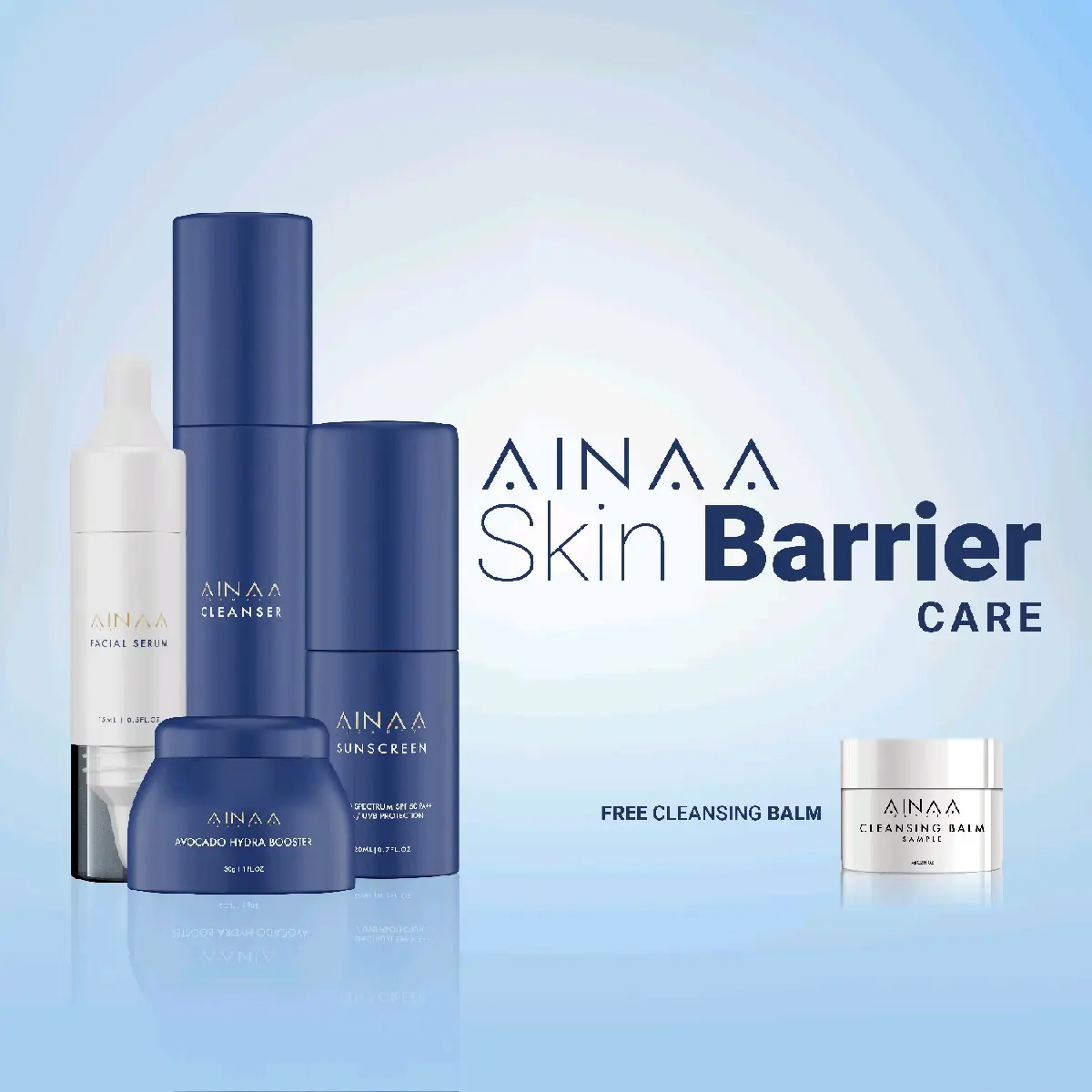 AINAA Skin Barrier Care (AINAA Cleanser + AINAA Serum + AINAA Moisturiser + AINAA Sunscreen)