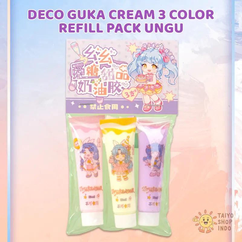 TAIYO Deco Cream 3 Color Guka Set Refill Clay Aksesoris Hiasan Seni Kerajinan Krim Penghias Akrilik Mainan Anak 7