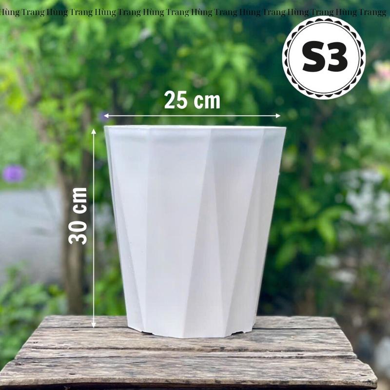 [ 5 Cái ] Chậu nhựa trồng cây Kim Cương S3 ( miệng 25cm x cao 30cm )