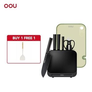Set Pisau, Siri Induk OOU, 7PCS, Papan Pemotong Pelbagai Fungsi Antibakteria Termasuk
