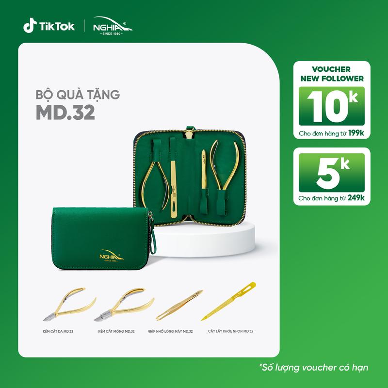 Bộ Chăm Sóc Cá Nhân 4 Sản Phẩm Mạ Vàng Kềm Nghĩa MD.32