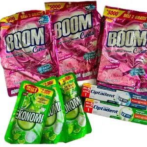 3 pcs boom plus 2 ciptadent 75gr plus 3ekonomi pencuci piring