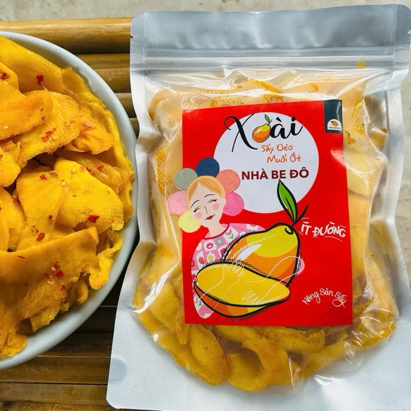 B 500G XOÀI SẤY MUỐI ỚT CHUA NHIỀU NGỌT ÍT  -  HÀNG MIẾNG NHỎ- NHÀ BE ĐÔ 5