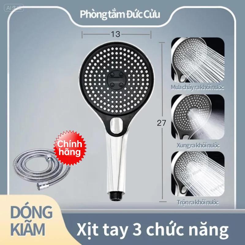  vòi hoa sen vòi sen tăng áp Vòi hoa sen tăng áp cao cấp thương hiệu “Đức Cửu” có 3 chế độ phun nước nút bấm chuyển chế độ tiện lợi hàng chính hãng bảo hành 2 năm  tặng kèm dây inox 1.5m vòi hoa sen tăng áp 