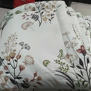 Bedcover Set Motif Theresia - Bunga - Putih  - Mewah - 90x200 - 200x200 - Evedaily