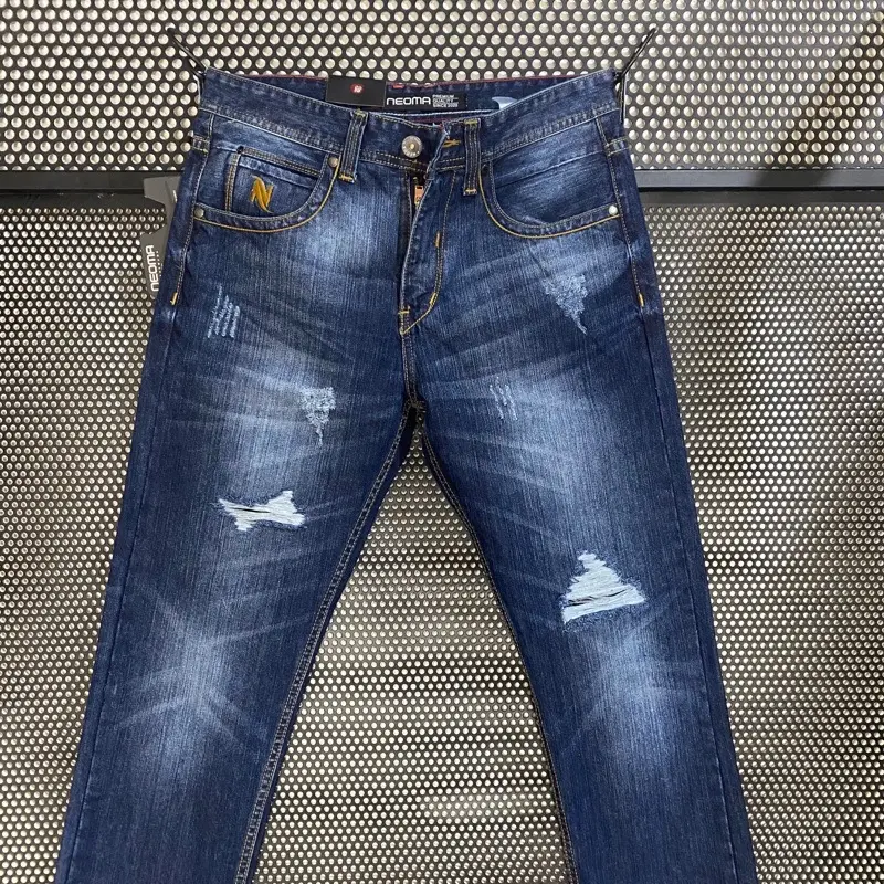 Celana Jeans Pria Neoma Sobek Tidak Melar Reguler Fit 1