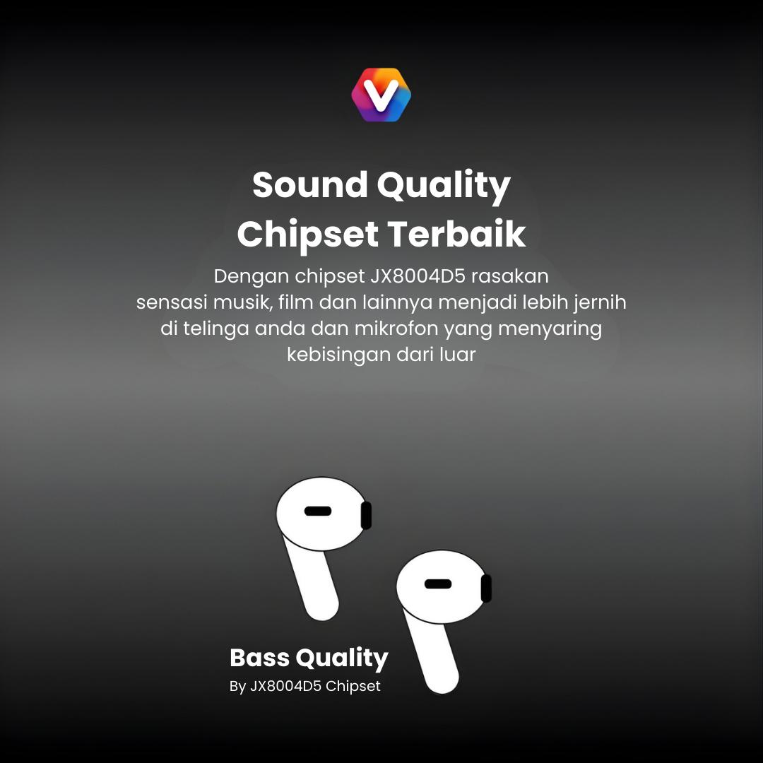 AirPods 4 Gen 4 Suara Jernih Bass Lebih Kuat Koneksi Cepat Stereo HD Mic Noise Reduction Flash Sale Hari Ini