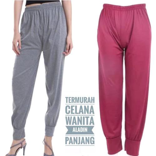 Celamis Aladin Inner Pants Celana Aladin Size Standar & jumbo Hitam Cantik Melar Nyaman Panjang Rayon Santai Tidur Baggy Dalaman Stretch Kerja Motif Kantor 0