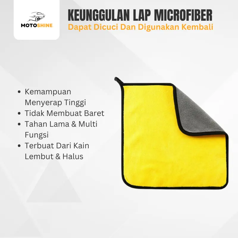 Lap Microfiber Mobil 30x30 Halus untuk Detailing Body & Dashboard Mobil Motor, Kain Microfiber Lembut untuk Cuci Mobil Motor - Lap Microfiber Dapur - Wax & Poles Efektif 1