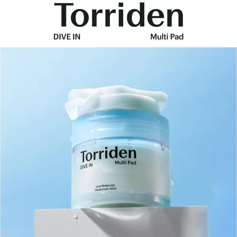 Torriden Dive-in Low Molecular Weight Hyaluronic Acid Multi Pad 80pcs for Pore Minimizing - Skin Repair - Skincare