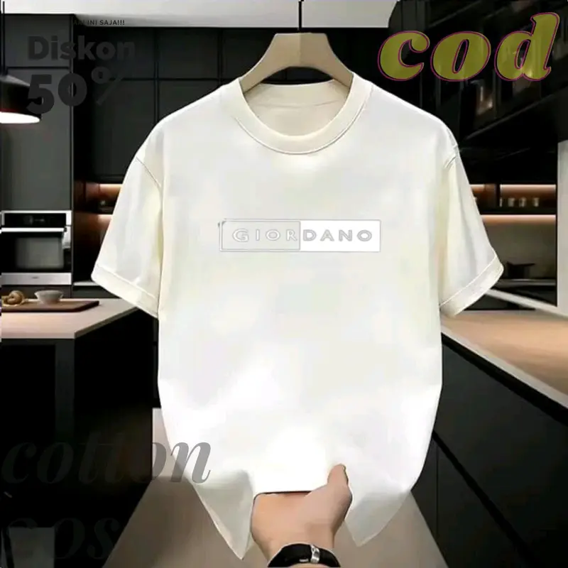 DN STORE SHOP T - Shirt Baju Kaos  Distro Atasan Pria Wanita Pria Wanita giodn Blok  Logo putih cootun Combed 20S Tebal Nyaman Navy Keren 4