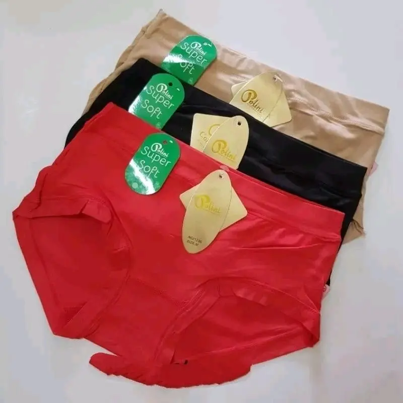 ( 36 RIBU DAPAT 3PCS) CELANA DALAM POLINI 1236 SUPER SOFT COOL MAX Katun Lembut Wanita Nyaman 3