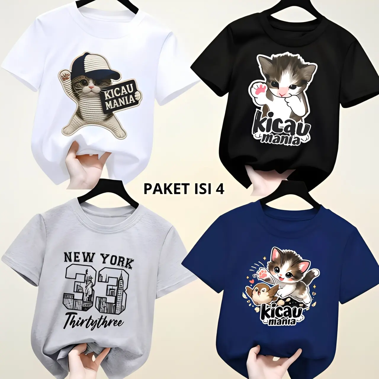 Kaos Anak Paket Hemat ISI 4 MOTIF Random Usia 2-16tahunan
