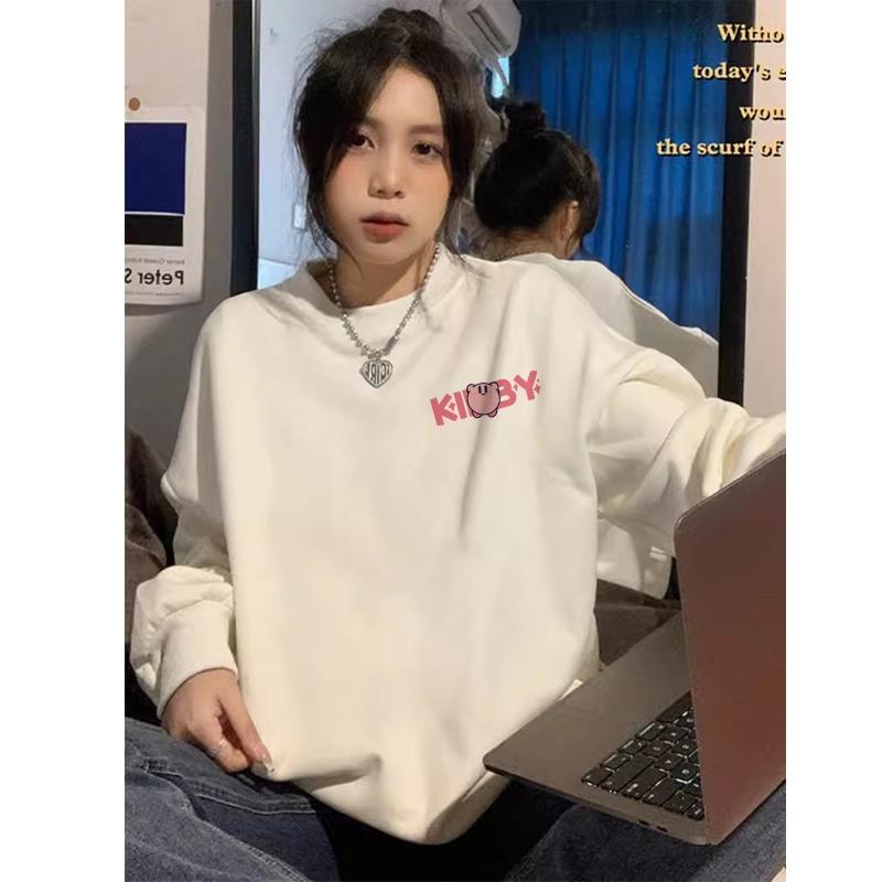 imut-imut Kirby baju atasan wanita terbaru couple pasangan Sweater panjang hitam/putih switer kaos lengan panjang 3
