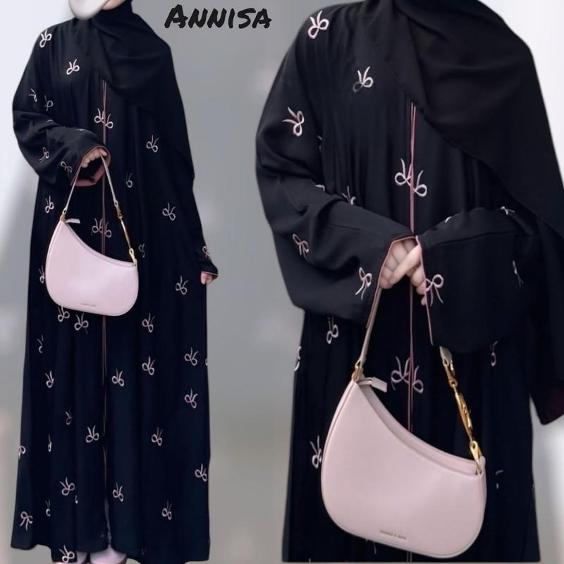 ABAYA ANNISA BORDIR ALKHATIB COLLECTION GAMIS BUSANA MUSLIMAH Arab Turki Dress Syari Lebaran Umroh 0