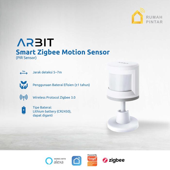 Gambar ARBIT Zigbee PIR Motion Sensor Security Deteksi Gerak Pintar Smart Home Alarm Tuya dari ARBIT Smart Home Kota Administrasi Jakarta Barat Tokopedia