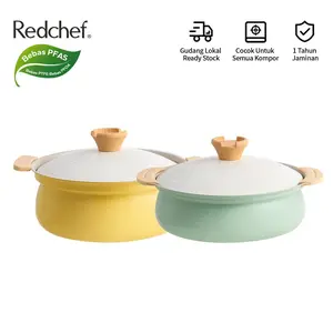Redchef Panci Sup Casserole Meja Batu Keramik 24Cm Cocok untuk Semua Kompor Termasuk Induksi