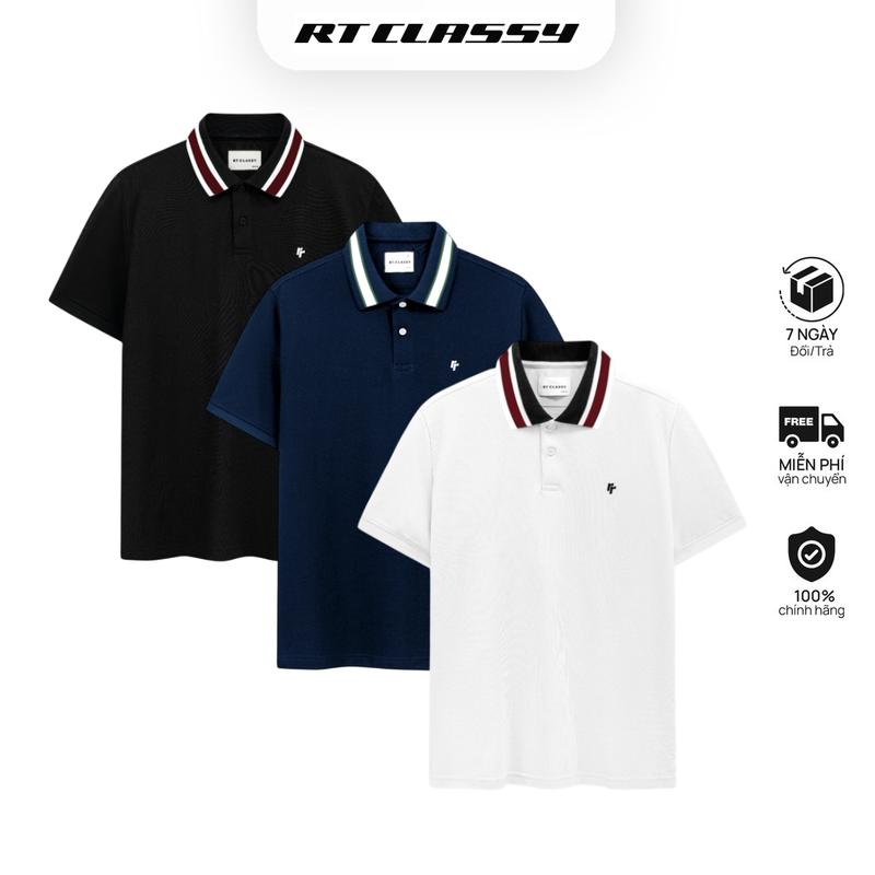Áo Polo RT CLASSY Phối Cổ R9 Basic Nam/Nữ Trẻ Trung Vải Cotton Pique Chống Nhăn