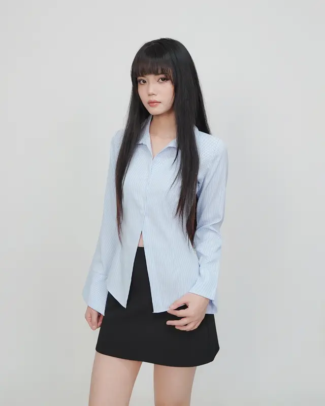 (SM04) DALLA Áo sơ mi trắng nữ phom ôm tay dài 7